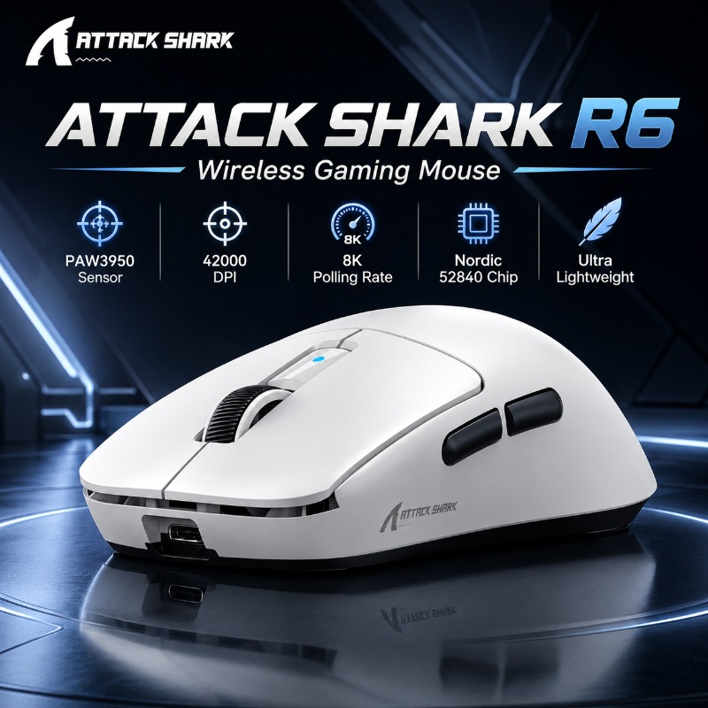 ATTACK SHARK R6 Ergonomic Wire - огляд і ціна Pc Gaming X3D