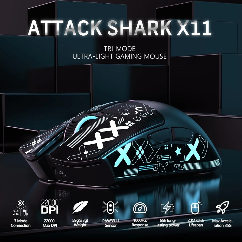 ATTACK SHARK X11 Wireless Gami - огляд і ціна Pc Gaming X3D